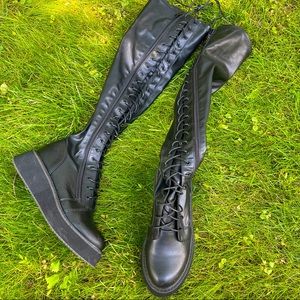 Platform knee high boots